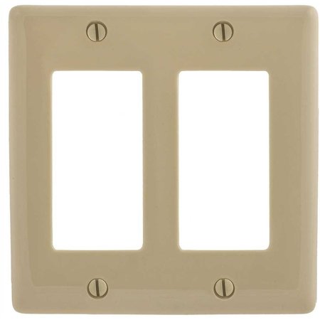 HUBBELL WIRING 2-Gang Decorator Wall Plate - Ivory P262I